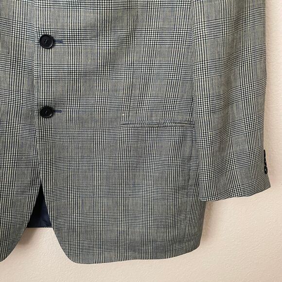 Ermenegildo Zegna Blazer Mens IT 54 US 44 Soft Plaid Linen Wool Mohair Preppy - Picture 6 of 15